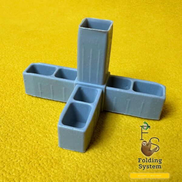 15x15-3D4.jpeg Złączka plastikowa, łącznik do profili 15x15x1mm 4 wyjścia szara