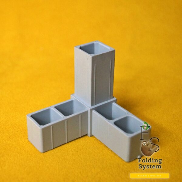 Złączka plastikowa, łącznik do profili 25x25x2mm Rogowa szara