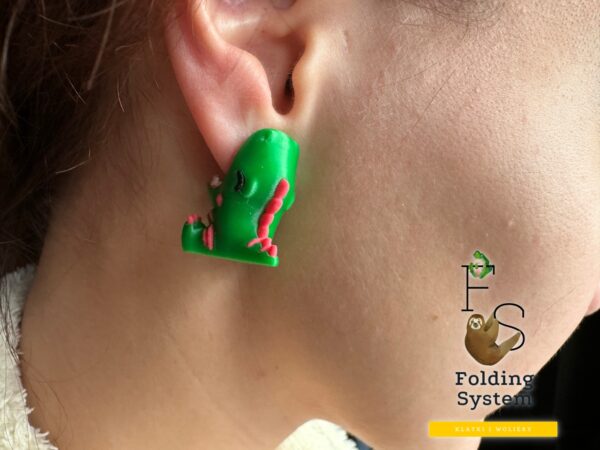 Kolczyki Krokodyl, Dinozaur – Oryginalna Biżuteria 3D