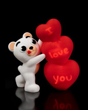 Miś 3D z podświetlanymi sercami “I Love You” – Magiczny wyraz miłości