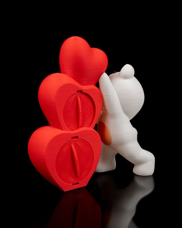 Miś 3D z podświetlanymi sercami “I Love You” – Magiczny wyraz miłości