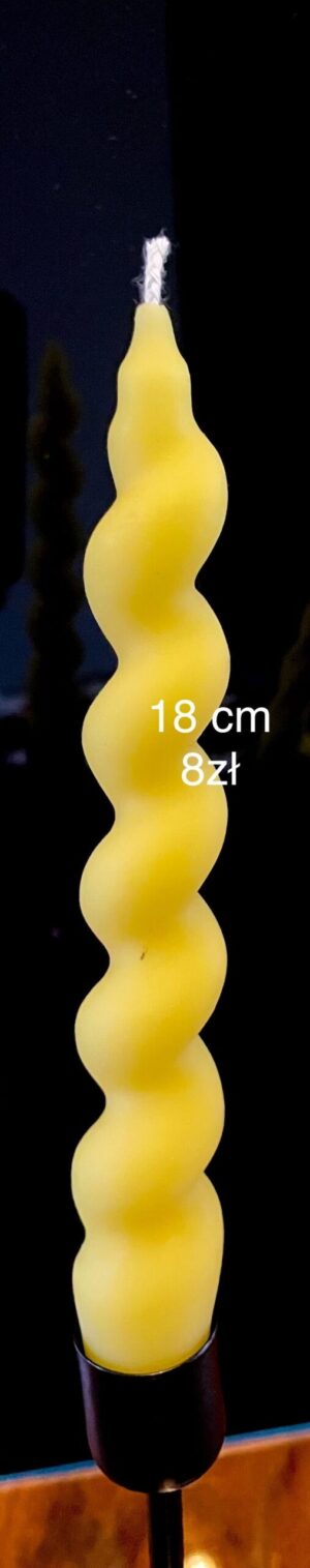 Prosta spiralna 18cm - świeczka Fundacyjna z naturalnego wosku